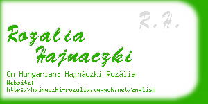 rozalia hajnaczki business card