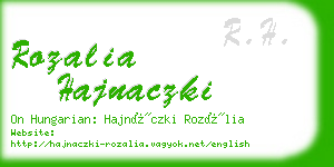 rozalia hajnaczki business card